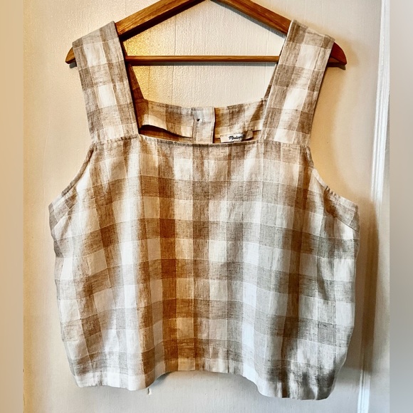 Madewell Tops - NWT Madewell Linen Button Back Sleeveless Top
